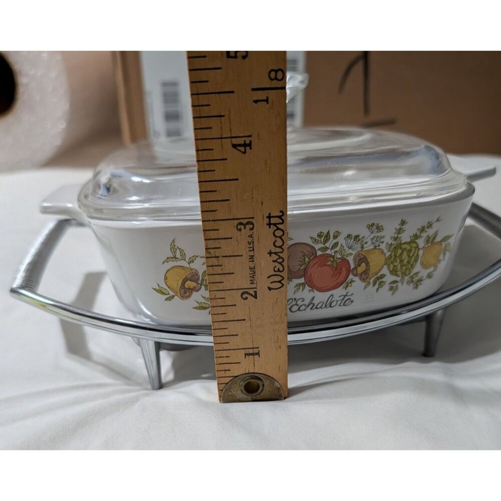 Vintage Corning Ware Spice of Life L’Echalote A-1-B 1Qt Dish Lid Metal Trivet - Picture 16 of 16
